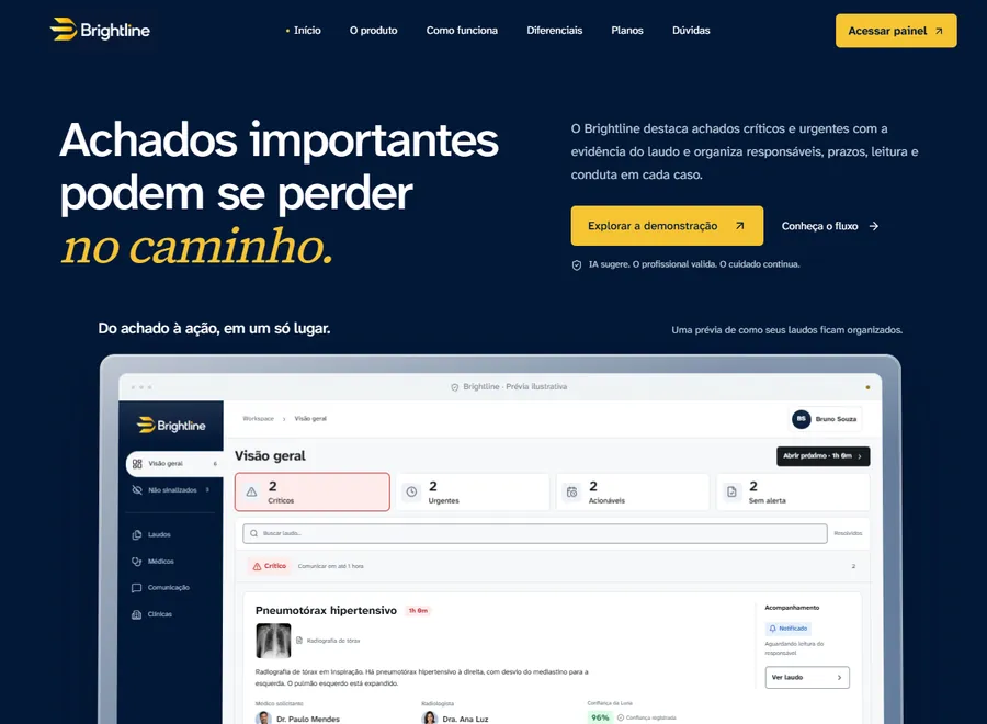 Página inicial de Brightline