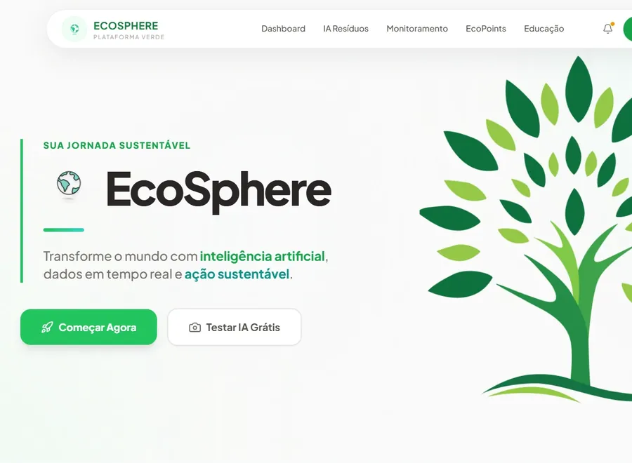 Página inicial de EcoSphere